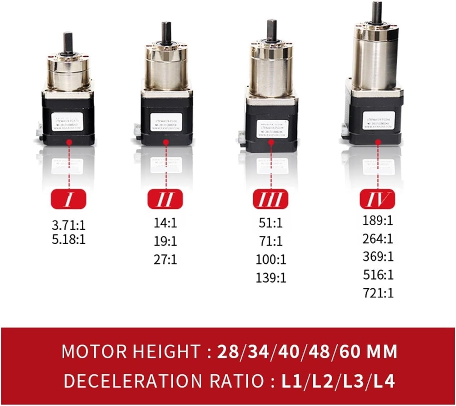 Nema17 17HS4401S-PG5.18：1 Extruder Gear Stepper Motor Ratio Optional Planetary Gearbox Step Geared for 3D Printer(Ratio 368-1)