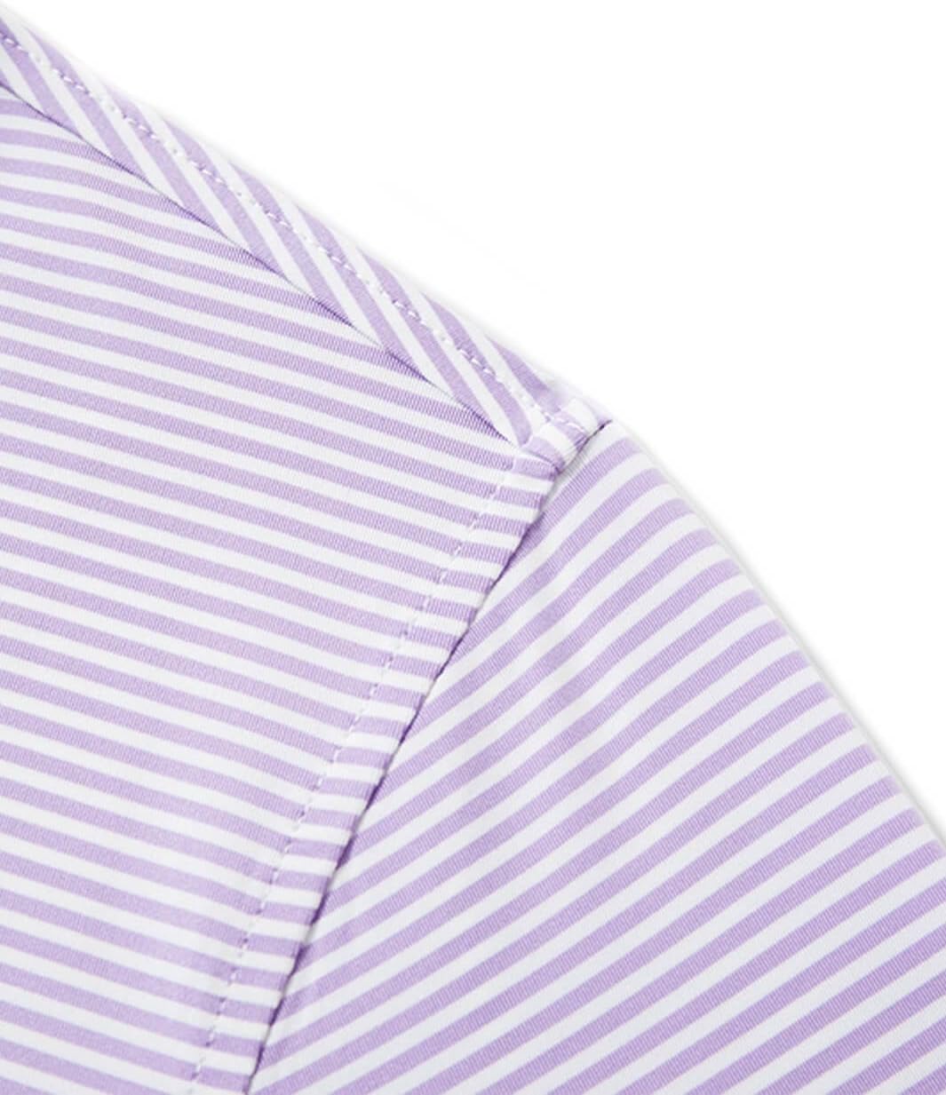 Men' s Golf Shirts Short Sleeve Performance Moisture Wicking Dry Fit Striped Golf Polo Shirts for Men