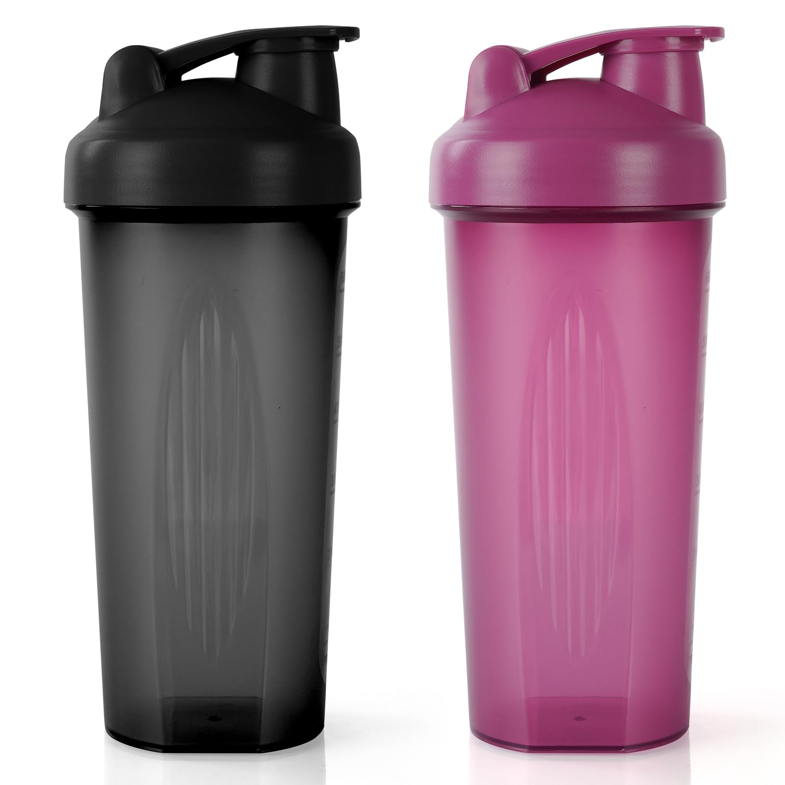 2 PCS Protein Shaker 600ml, Leak Proof Protein Shaker with Shaker Ball, Protein Shaker Bottle, Fitness Protein Shaker Cup (Black + Purple)-picture-21