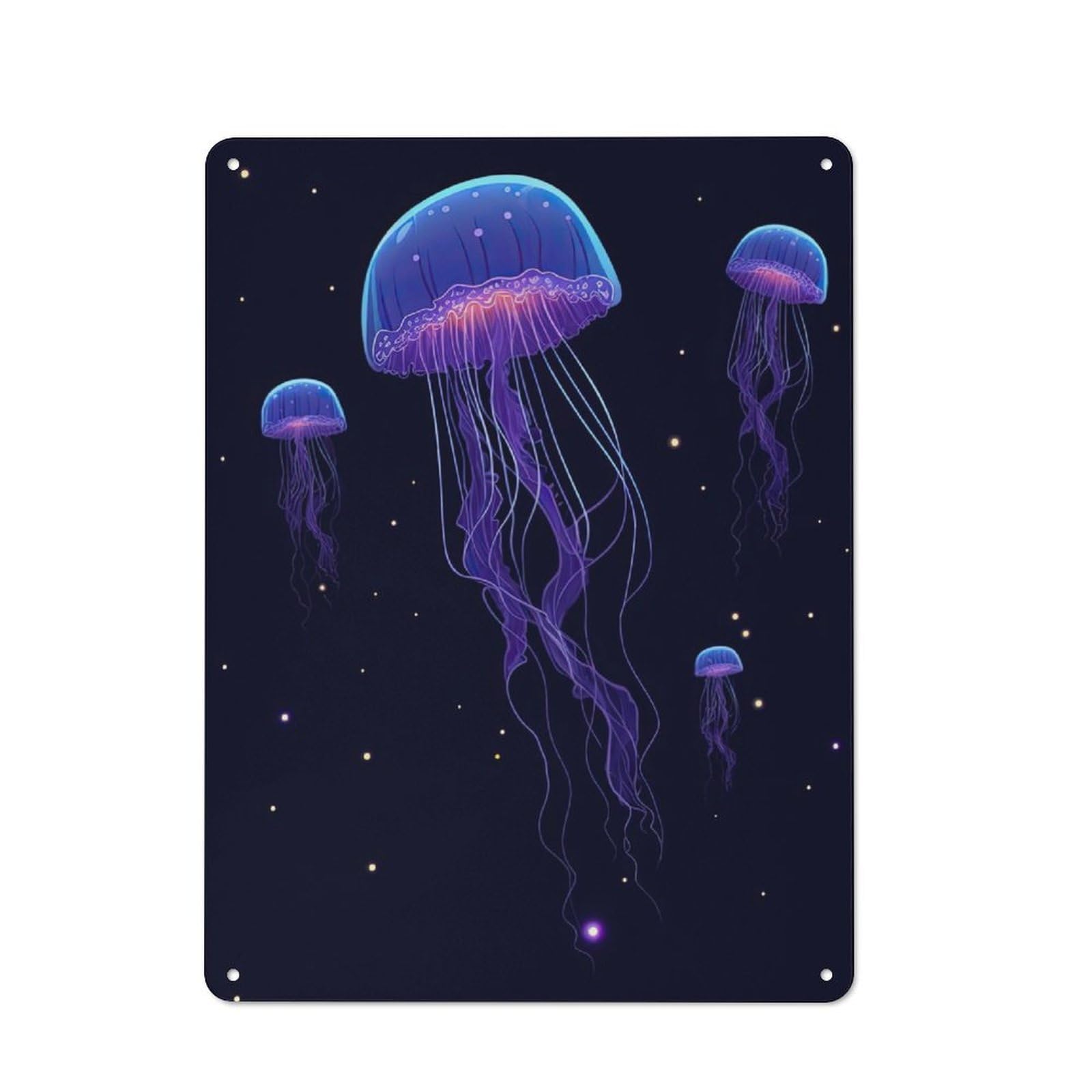 Junmoney Jellyfish Galaxy Vintage Metal Sign 40X30cm For Guest Room Or Hallway, Suited To Guest Room Decorators