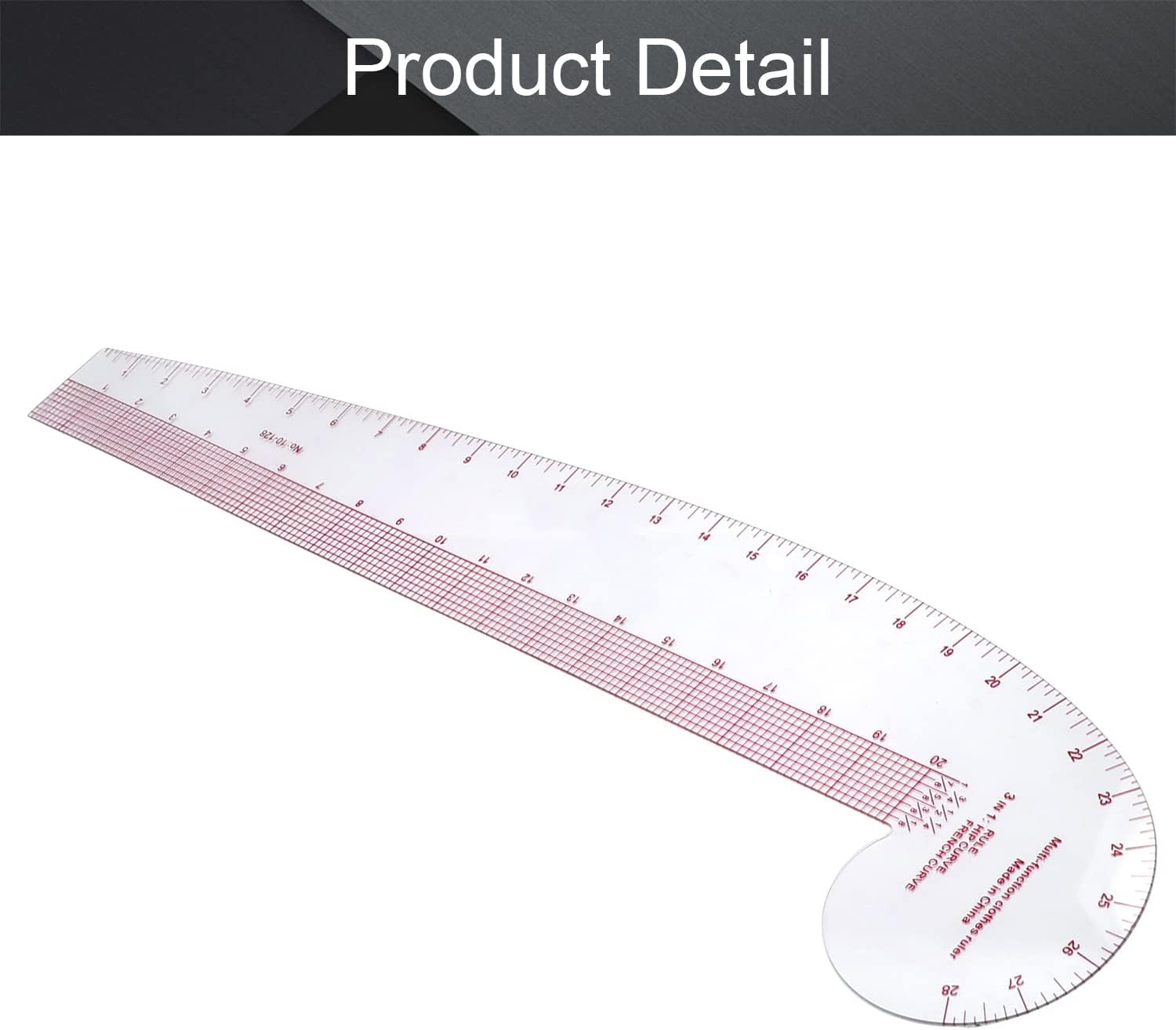 Utoolmart Sewing Curve Ruler, French Curve Ruler, Plastic Ruler, Double Scale Ruler, DIY Sewing Tools for Designers, Pattern Maker and Tailors 1 Pcs