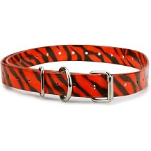Tiger 3/4" Heavy Duty TPU Coated Nylon Replacement Dog Collar Strap with Metal Buckle for Shock, Bark and Electric + Containment Fence Receivers CollarsWaterproof and Odorless - Fits Most Brands