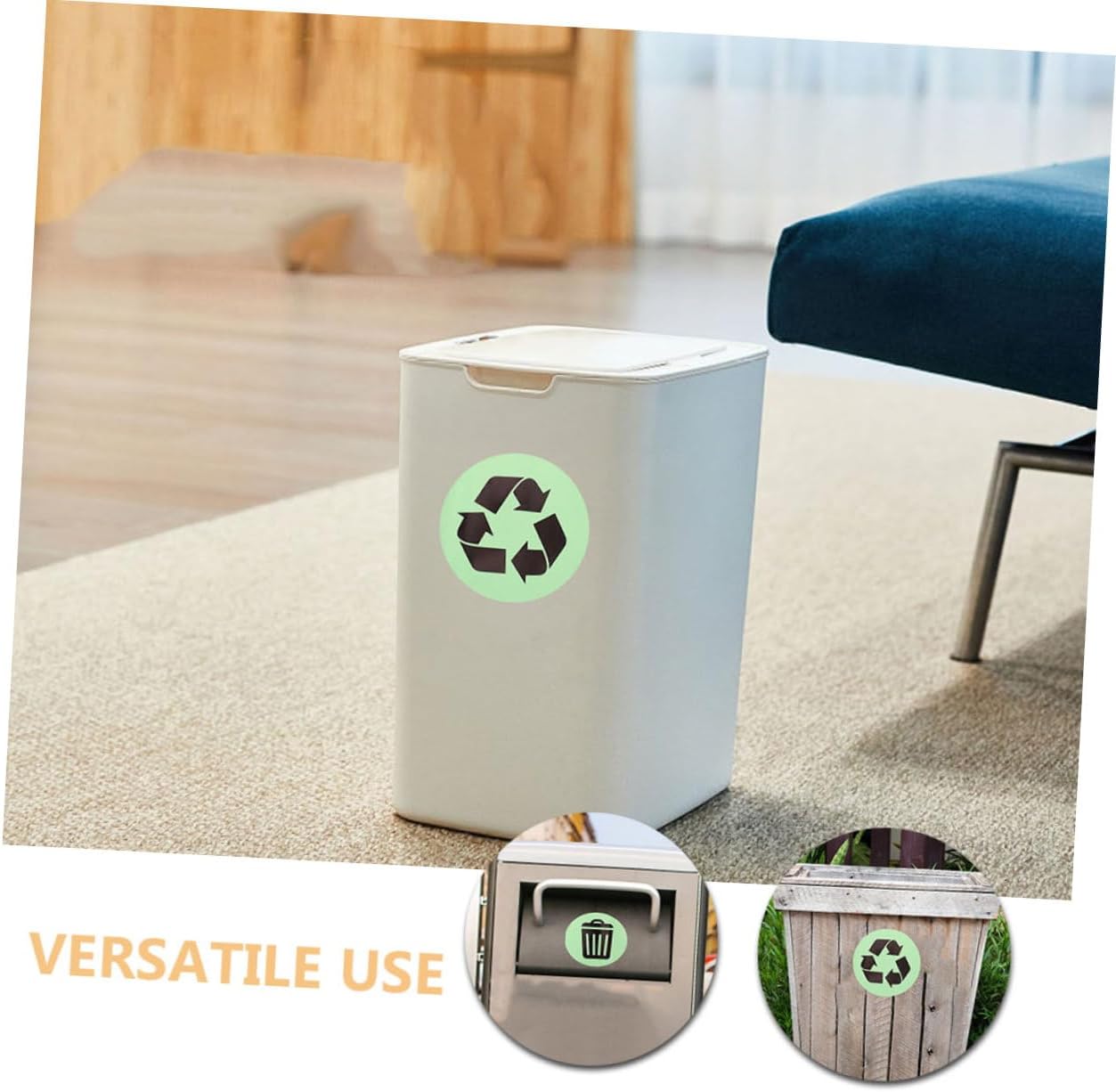 1set Glow Dark Recycle and Trash Stickers Decals for Garbage Bins and Cans Easy Installation for Waste Segregation
