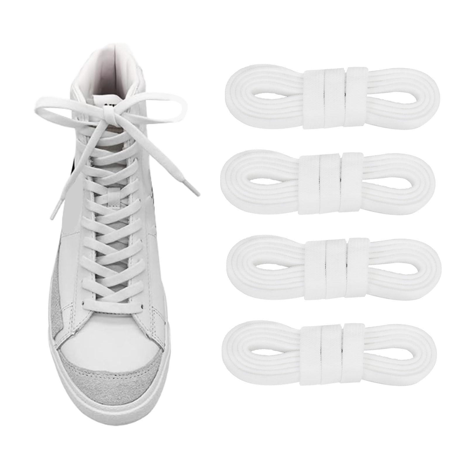 2 pares de cordones elásticos para Nike Blazer High Top, cordones planos de repuesto elásticos para zapatos deportivos
