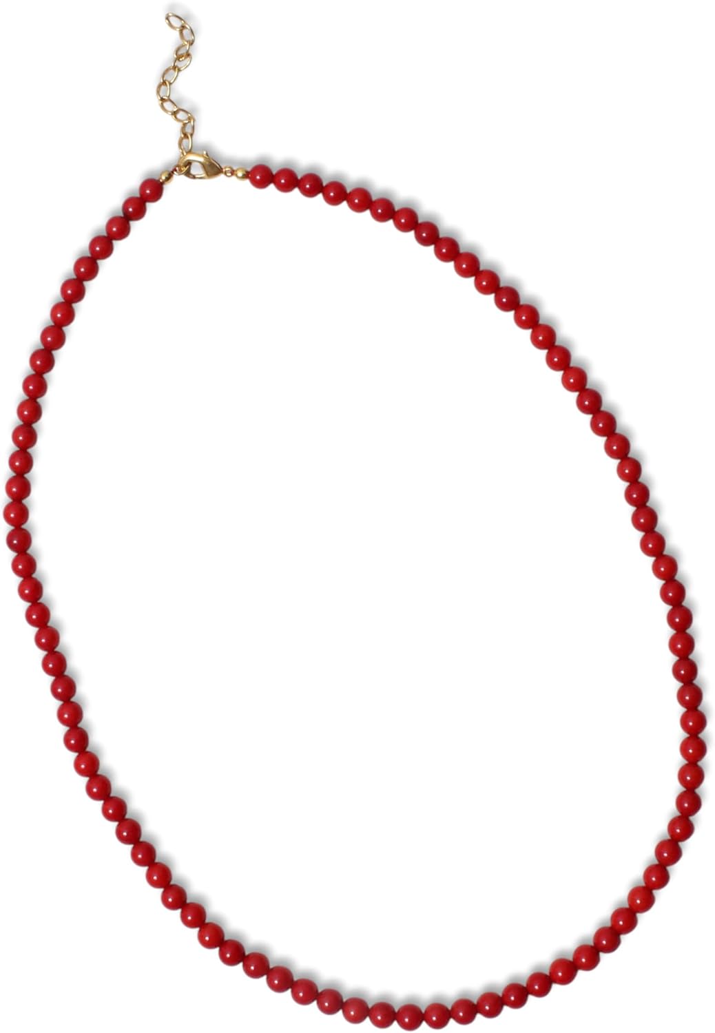 A&M GEMS & JEWELS Natural Gemstone Beaded Necklace for Women, 6–6.5mm Smooth Round Beads, Handmade Gold Plated Jewelry, Minimalist Everyday Necklace