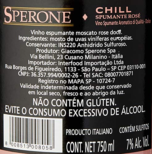 Vinho Espumante Sperone Chill Prosecco Rose 750ml Sperone Moscato