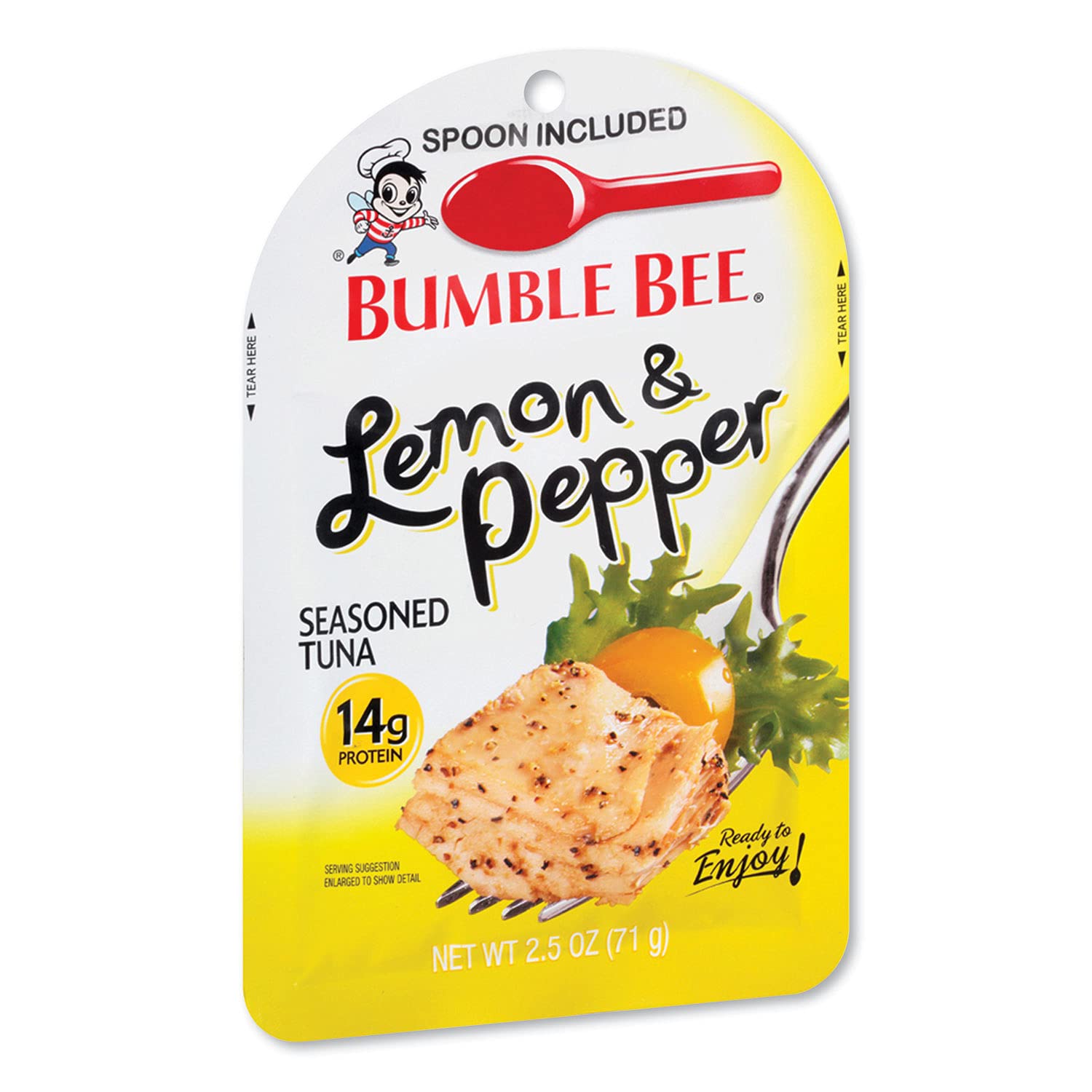 Bumble Bee, Seasoned Tuna Pouch, 2.5oz Pouch (Pack of 8) (Lemon Pepper)