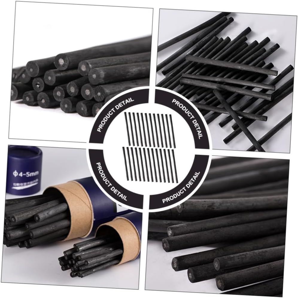 25pcs Willow Charcoal Sticks Drawing Bars Sketching Painting Tools for Artists and Students 7-9mm Sketch Pencils for Drawing and Shading
