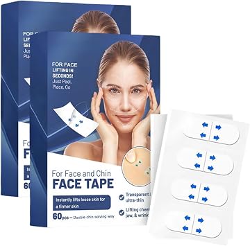 120PCS V-Face Lift Tape Invisible,Face Tape for Instant V Shape & Double Chin,Face Lift Tape Elasticity Tighten Lift Patches,Anti Wrinkle Patches, Breathable Face Tape for Tightening and Firming