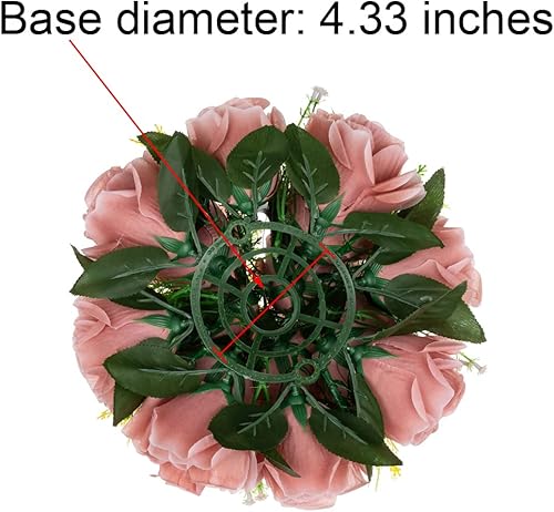 Miniatura 8 de Centros de mesa de flores para mesas de boda decoraciones de mesa de boda, bolas de flores de rosas polvorientas para centros de mesa de compromiso,