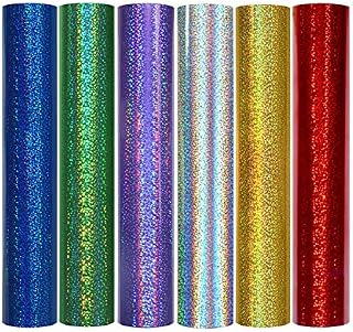 TECKWRAP Holographic Sparkle Adhesive Craft Precut Vinyl Sheets 12" x 12" 6 Sheets/Pack