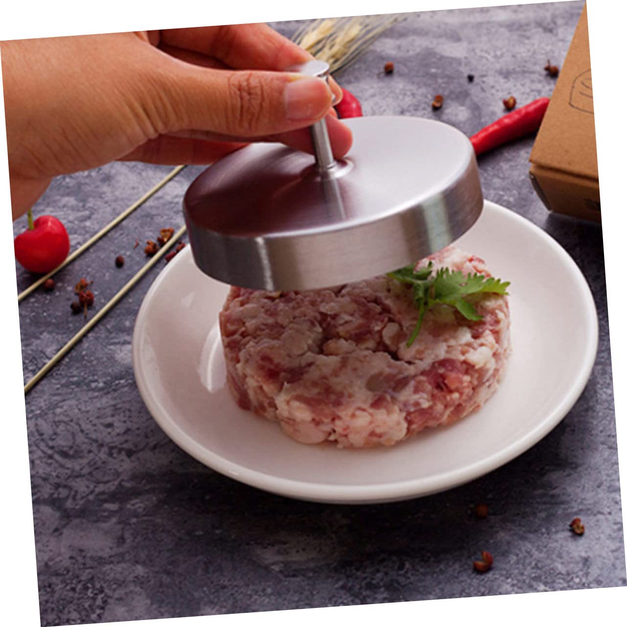 Toyvian 2 Pezzi per Hamburger Inossidabile Stampo per Patty Professionale Facile da Usare e per e BBQ