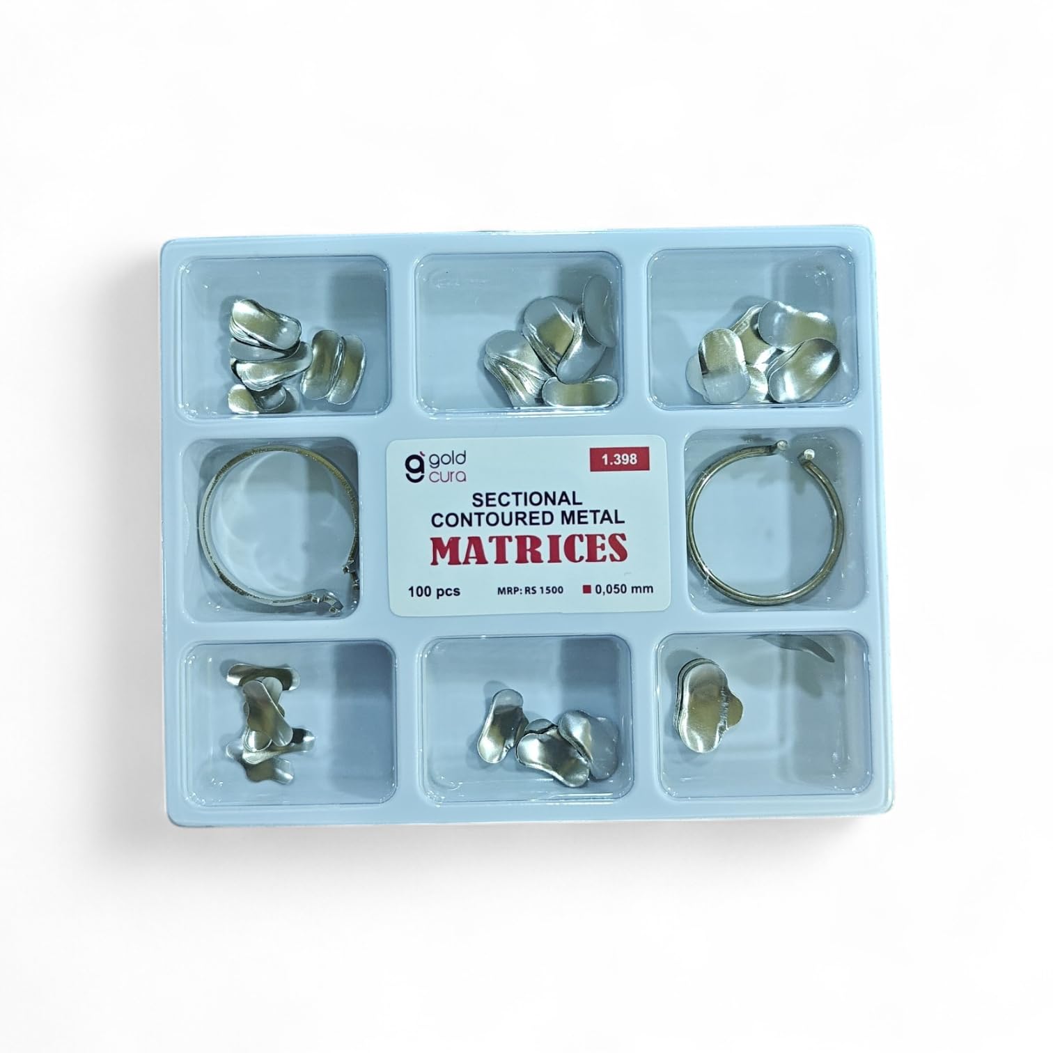 GC - GOLD CURA Dental|Matrices Kit|Sectional Contoured Metal Matrices Kit|Dental Matrix Band|Pack Of 100 Pcs With Delta And Standard Ring-picture-15