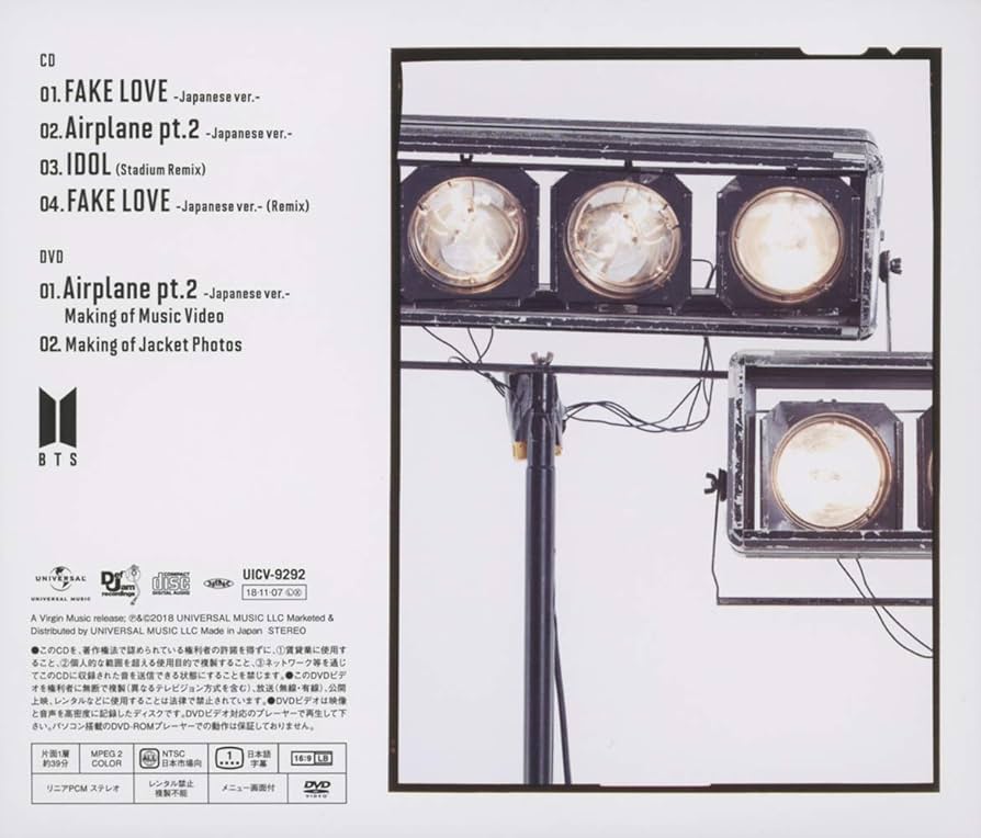 Amazon.co.jp: FAKE LOVE/Airplane pt.2(初回限定盤B)(DVD付): Music