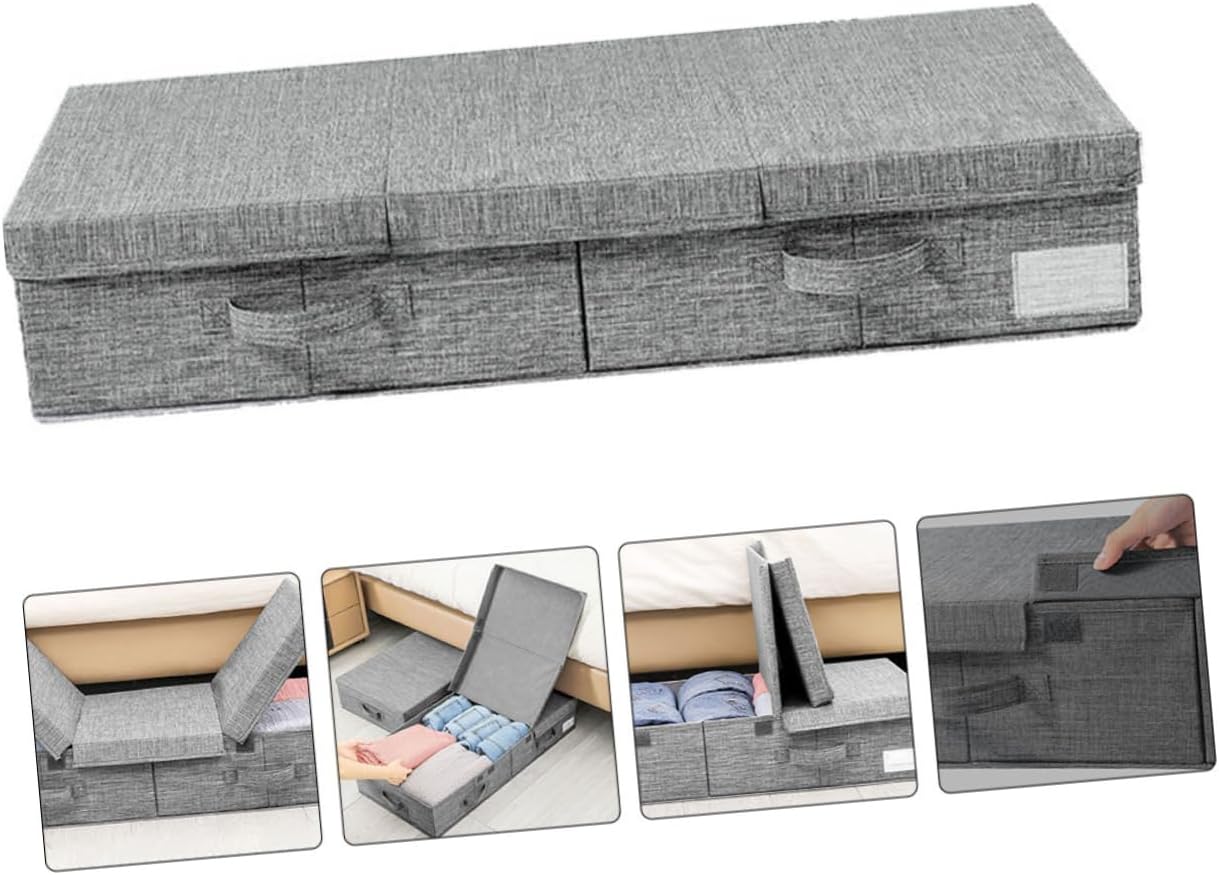 Foldable under Bed Storage Bin Multi-functional Clothing Organizer Box for Quilts Blankets
