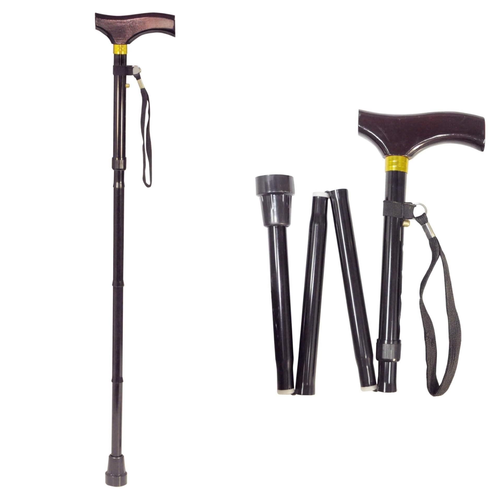 Aidapt - Walking Stick - Collapsible - Height Adjustable - Black