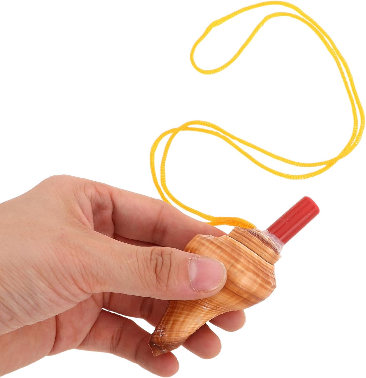 GLEAVI 5pcs Natural Conch Shell Whistle Set, Portable Decorative Whistle with Loud Signal for Camping, Hiking, Outdoor Survival and Party Favor