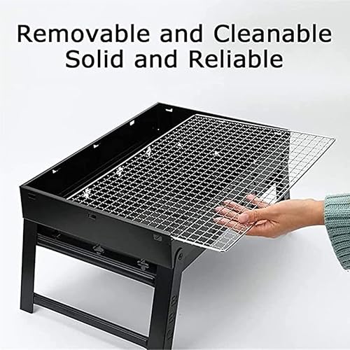 Miniatura 4 de Parrilla de carbón para barbacoa, fácil de instalar, parrilla portátil para barbacoa al aire libre, picnic, patio, parrilla de carbón portátil (13.8
