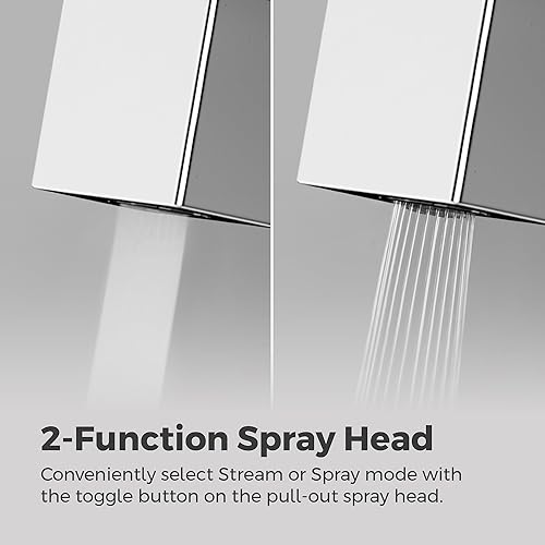 Miniatura 4 de Pfister LG534-LPMC Arkitek - Grifo de cocina con cabezal rociador extraíble cromo pulido Negro mate, Polished Chrome, Acero inoxidable