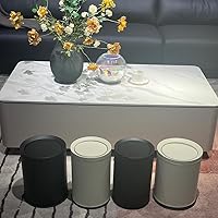 Vista 7 de Bote de basura negro de 2.4 galones con tapa, tapa oscilante, cubo doble, papelera pequeña, cubo de basura moderno para baño, dormitorio, oficina