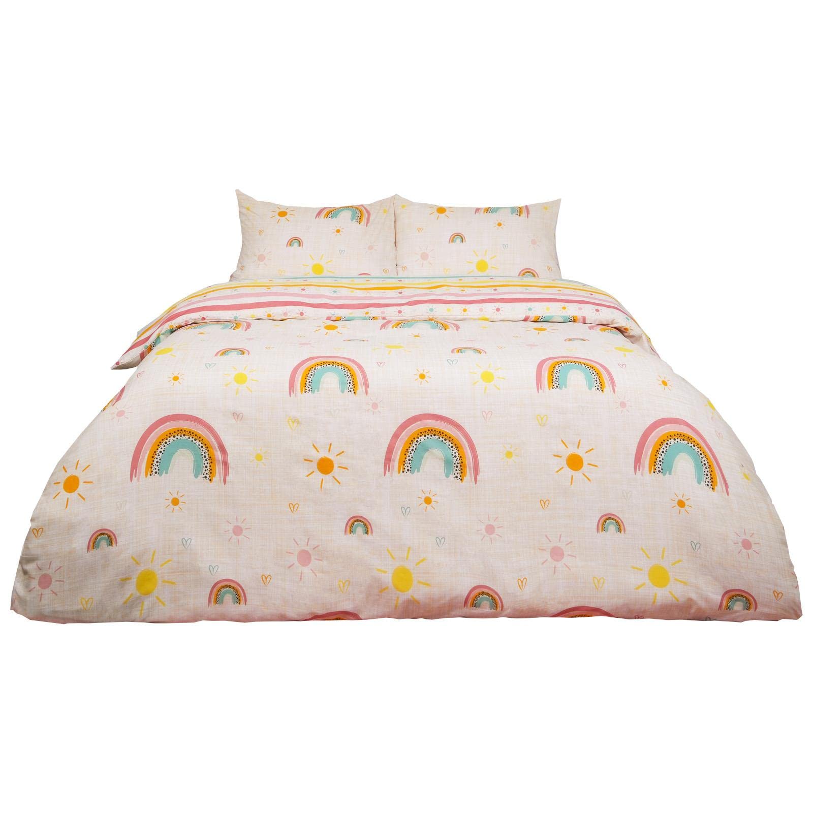 OTOB Twin Duvet Cover Set - Pink Floral, 100% Washed Cotton, 3PC (Duvet Cover + 2 Pillow Shams) - View #11