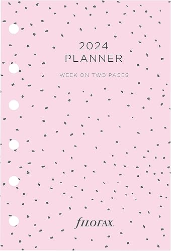 Miniatura 2 de Filofax Recambio de diario de calendario, tamaño de bolsillo, semana a vista, paquete de diario mínimo de confeti, multilingüe cinco idiomas, 2024
