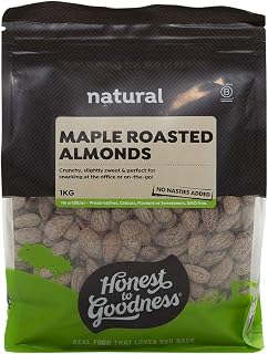 Honest to Goodness, Maple Roasted Almonds, 1 Kilogram - The Wholesome Delight, Where Crunchy Almonds Meet the Sweet Essence of Maple Syrup. Australian-Grown.