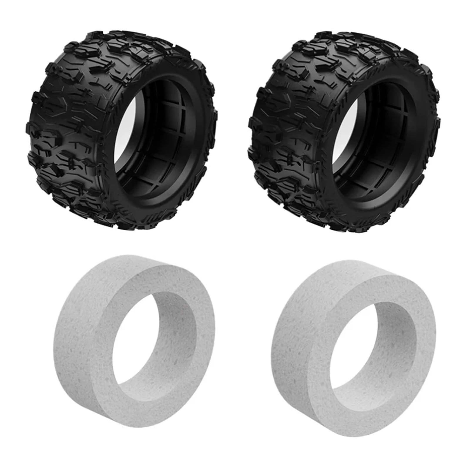 para Racing MT-16 1/16 Llanta Goma Rueda Neumáticos Hexagonales 12mm 84mm Diámetro Exterior Esponja Nailon Repuesto Modificado Coche Todoterreno 4 Uds Neumático