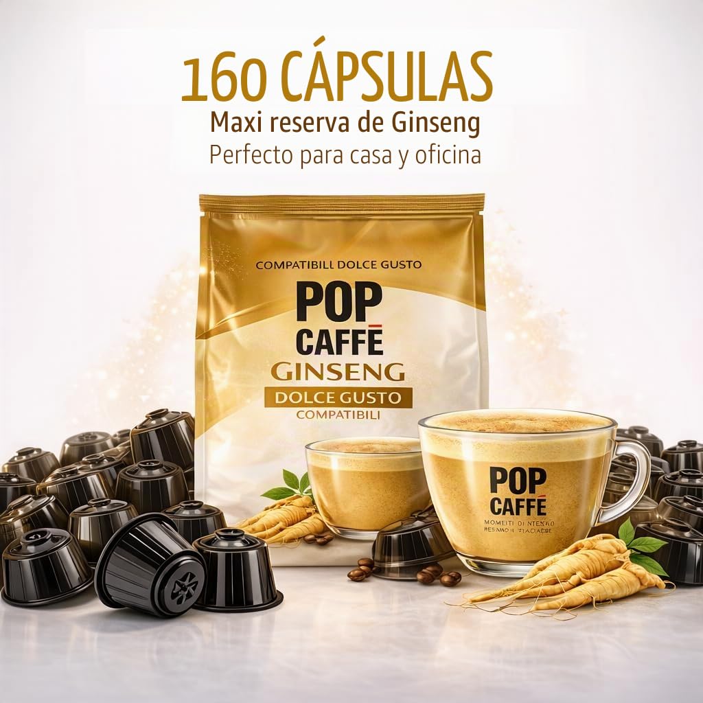 POP CAFFE' Nescafé Dolce Gusto compatible con 160 cápsulas Ginseng