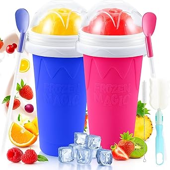 Paydaan Pack of 2 Magic slushie cup, instant Frozen Slushy cup Drink Maker, Double-Layer Reusable slushie maker, Perfect for Homemade Slushies, Frozen Drinks & Summer Treats