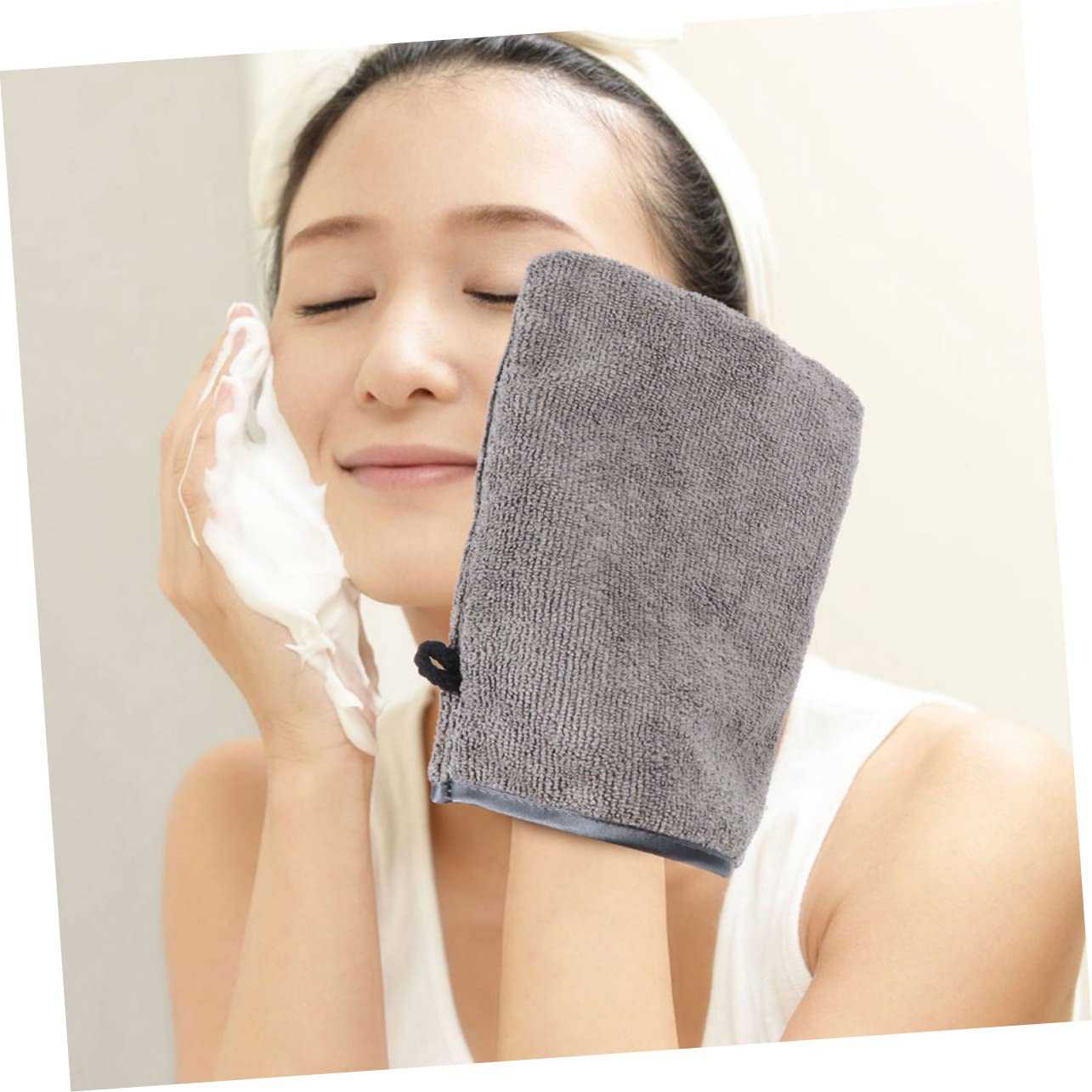 SHERCHPRY 5 Sätze Reinigungsgaze Abdeckung Wiederverwendbarer Gesichtswäscher Entferner Peeling Handschuh Gesichtshandschuhe Handreiniger Sanfte Reinigungshandschuhe 3 Stücke * 5