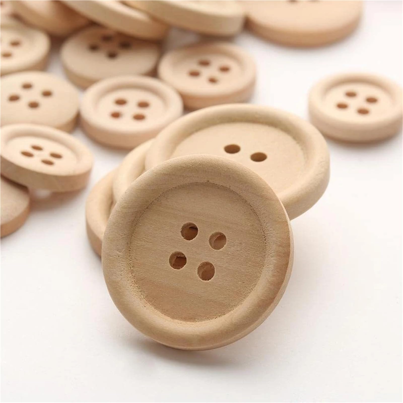 Bottoni in legno rotondi da 500 pezzi in legno naturale for lavori di cucito(15mm)