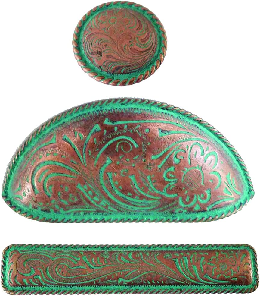 GENUINE TEXAS BRAND Set of 6 Americana Drawer Handles in Copper Patina