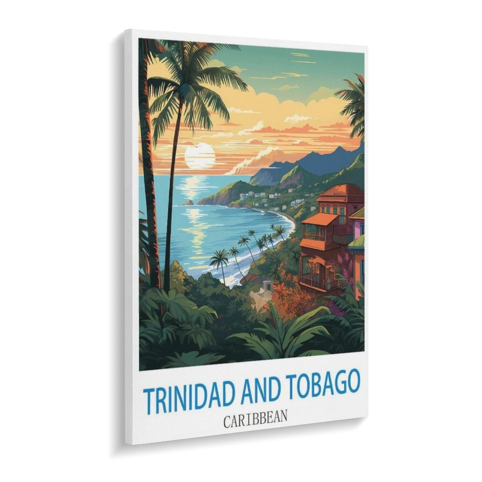 Beayodkp A8 Paint By Numbers For Adults Beginner，Trinidad And Tobago Caribbean，Diy Oil Painting Kit On Canvas With Paintbrushes And Acrylic Pigment, Arts Craft For Home Wall Decor(50X60cm-V46