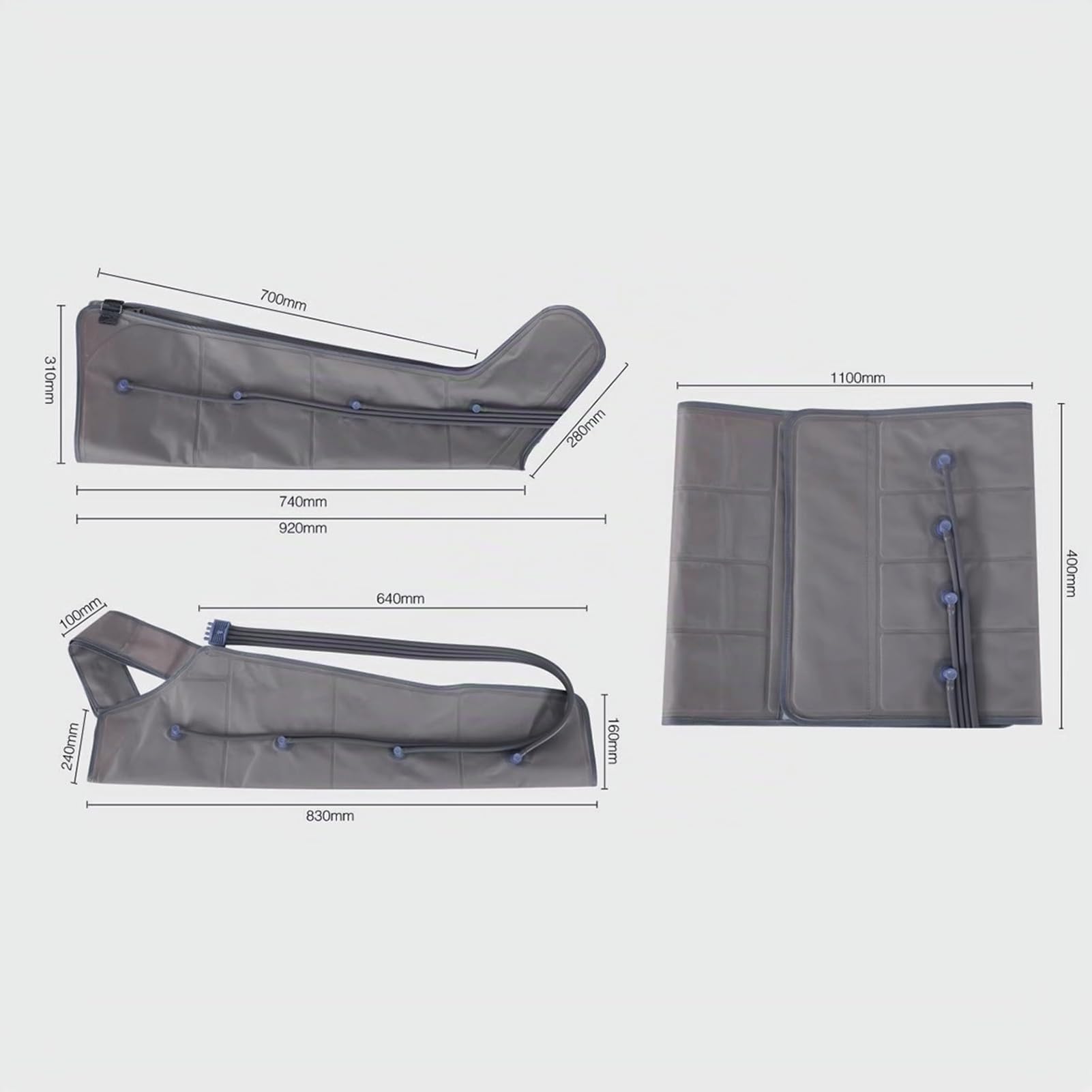Presoterapia Profesional para Casa, Piernas+Abdomen+Brazos M 4 Cámaras | Máquina Drenaje Linfático, Masajeador de Compresión de Aire, Mejora la Circulación, Relajación Muscular, Presión Ajustable