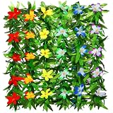 Aodaer 6 Pieces Hawaiian Leis Necklace Bulk Garlands Tropical Artificial Flowers Leaf Leis Luau Party Decorations For Beach Themed Party Supplies