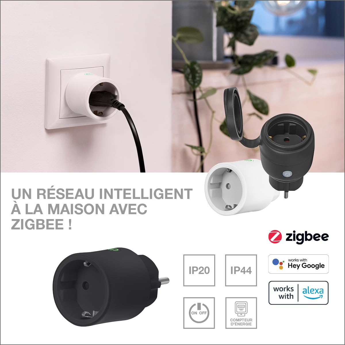 Prise commutable Ledvance WiFi Smart+ avec compteur énergétique blanc - Luxembourg