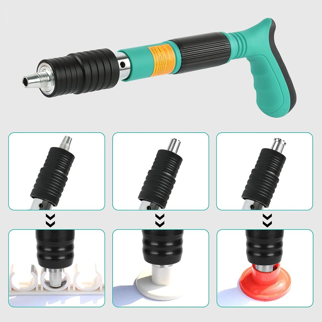 Rivettatrice Manuale Professionale - Pistola Sparachiodi ad Aria Compressa per Chiodi Tondi e Rivetti in Acciaio