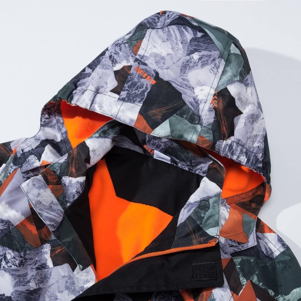 MGEOY Boys Girls Reversible Jacket Lightweight Waterproof Fleece Lined Raincoat for Kids(4-12) - Image 5