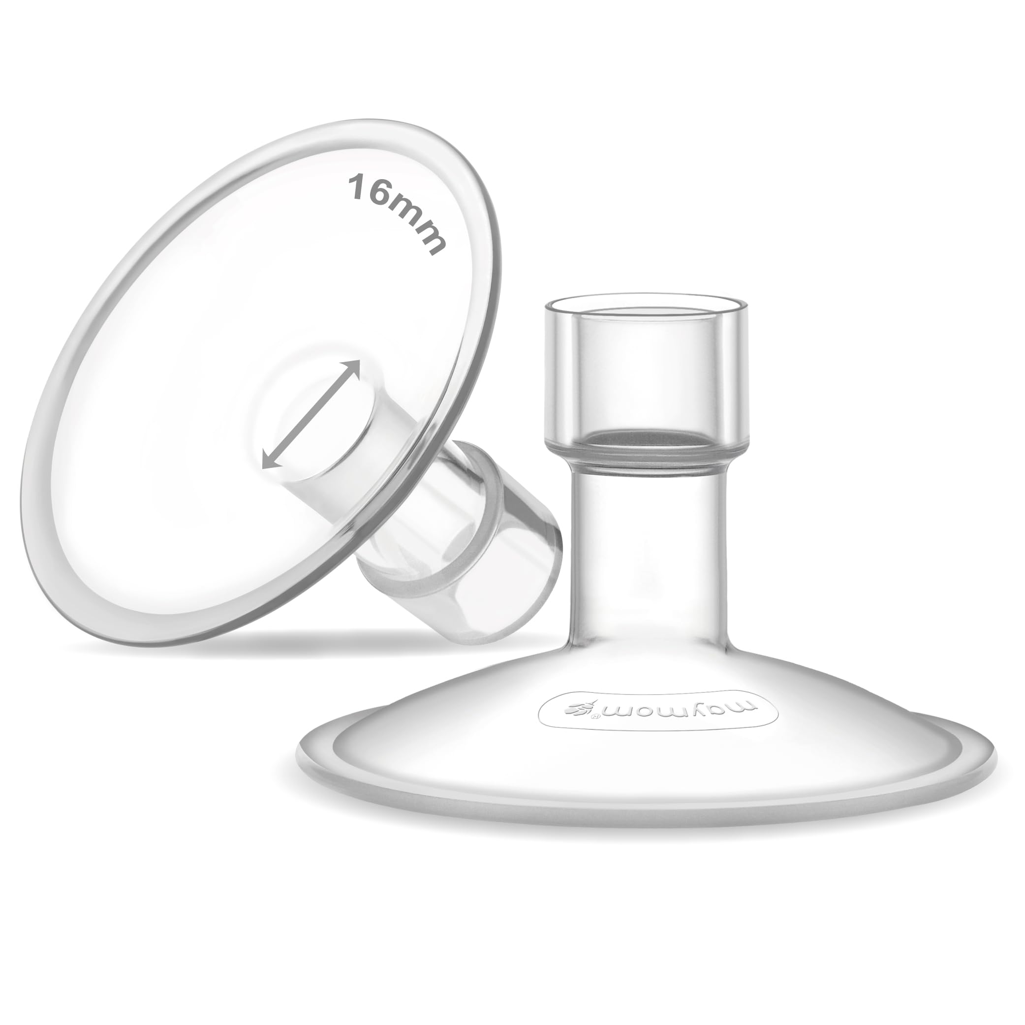 16mm Maymom MyFit Shields Saucer Series Compatible with Medela Breast Pump- PersonalFit, Freestyle, Harmony, Maxi, Freestyle Flex Connector; Connect to Maymom Widemouth/Narrow Connector, 2pcs