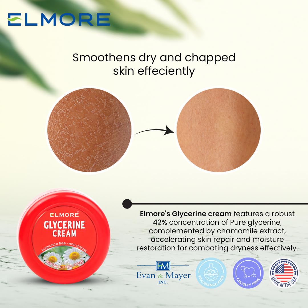 Crema de manos calmante – 42% de glicerina para una hidratación intensa e hidratación | Extracto de manzanilla para calmar, calmar y restaurar la piel seca y agrietada | Absorción rápida y no grasa 5
