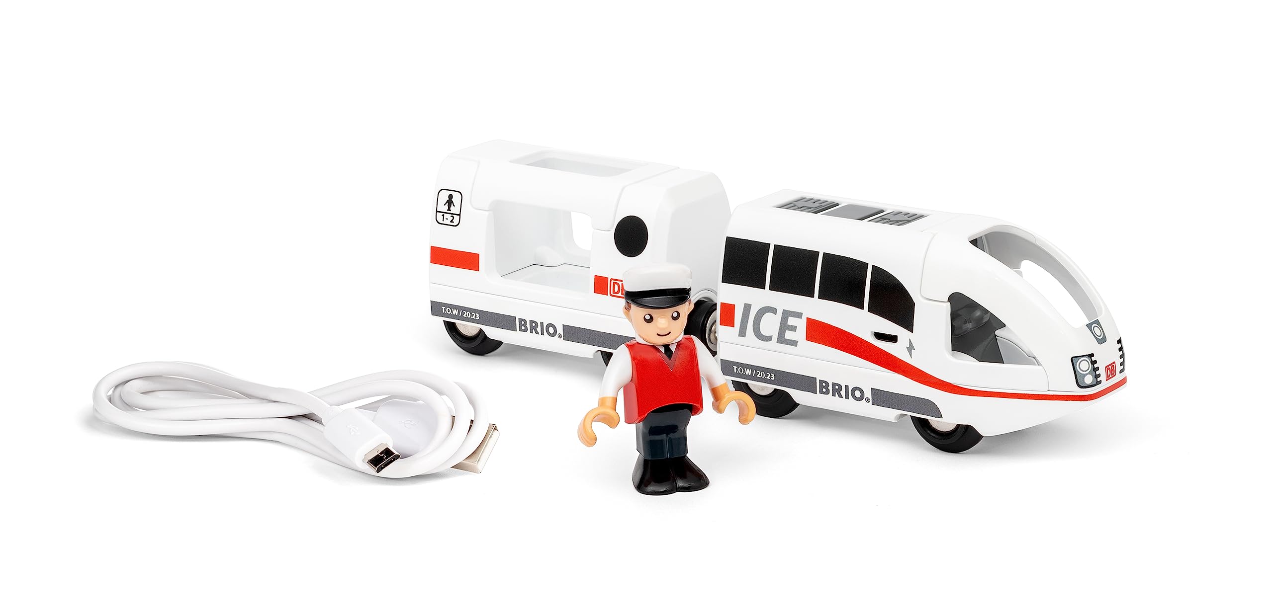 BRIO World - 36088 Trains of the World Ice Akkureisezug - Akku-betriebene Spielzeuglok für Kinder ab 3 Jahren