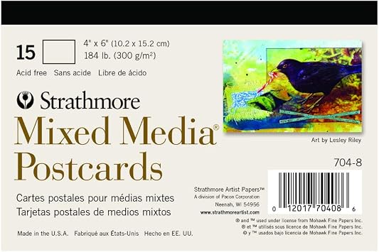 Strathmore Mixed Media Postcard Pad, 4x6 inches, 15 Postcards
