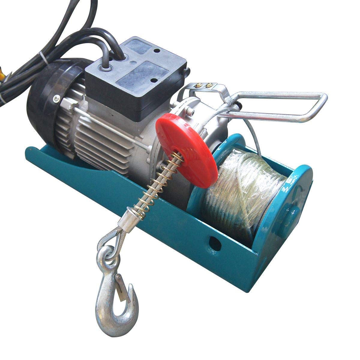 KATSU Paranco Elettrico 400KG 1000W In Testa Argano Elettrico con Telecomando e 18M Fune Cavo in Acciaio, per Garage Auto Negozio di Sollevamento Costruzioni