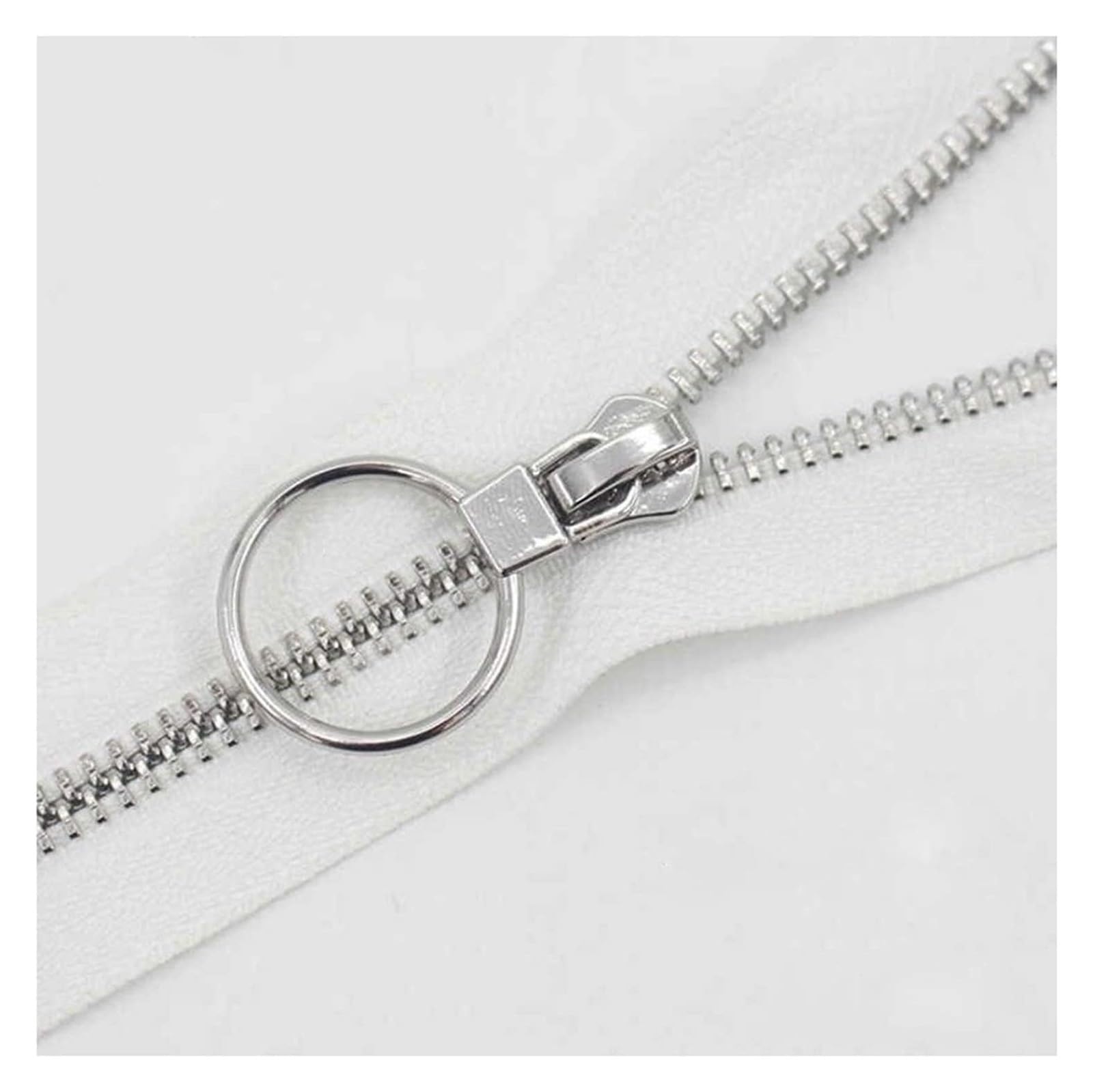 Zip, 1pcs Metal Zipper, Close-End Zippers for Sewing Zip Garment Accessories Jeans 15-45cm #5(White Silver Tooth,30cm)