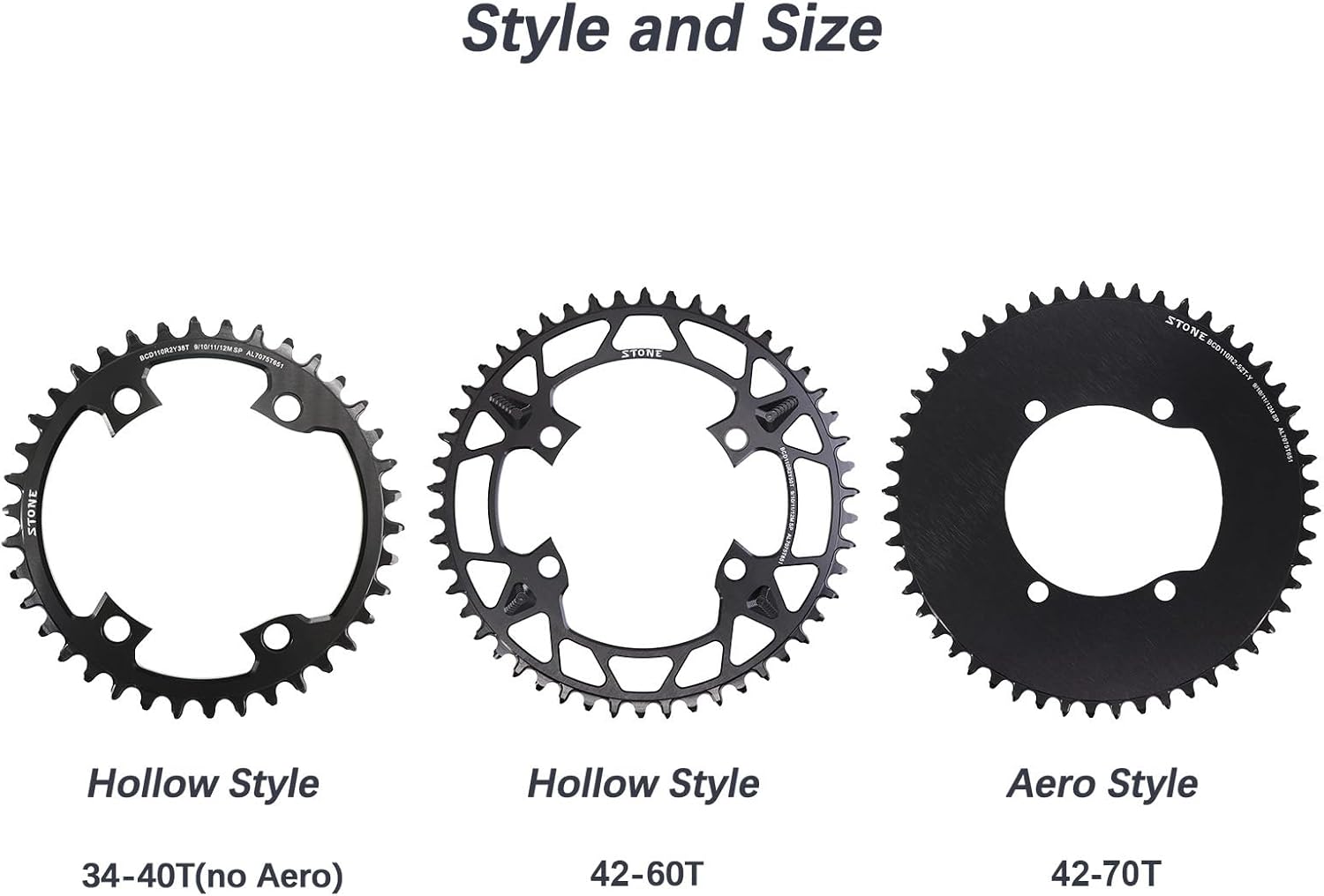 DJC Stone Bike Round Chainring 110BCD for Shimano 105 R7100 UT R8100 DA R9200 110bcd 34 40 42T 46T 48 50T 54 56 58T Road Bike 12 Speed