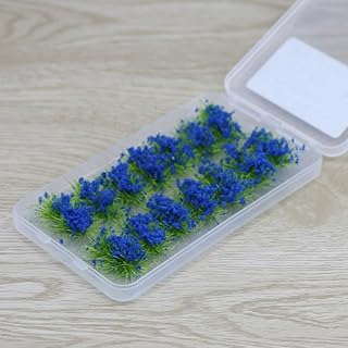 Hierba estática para mechones para maquetas de ferrocarril y decoración de paisajes de bricolaje (azul)