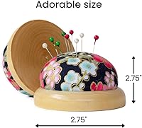 Vista 2 de Cojín con base de madera (flores japonesas azules)