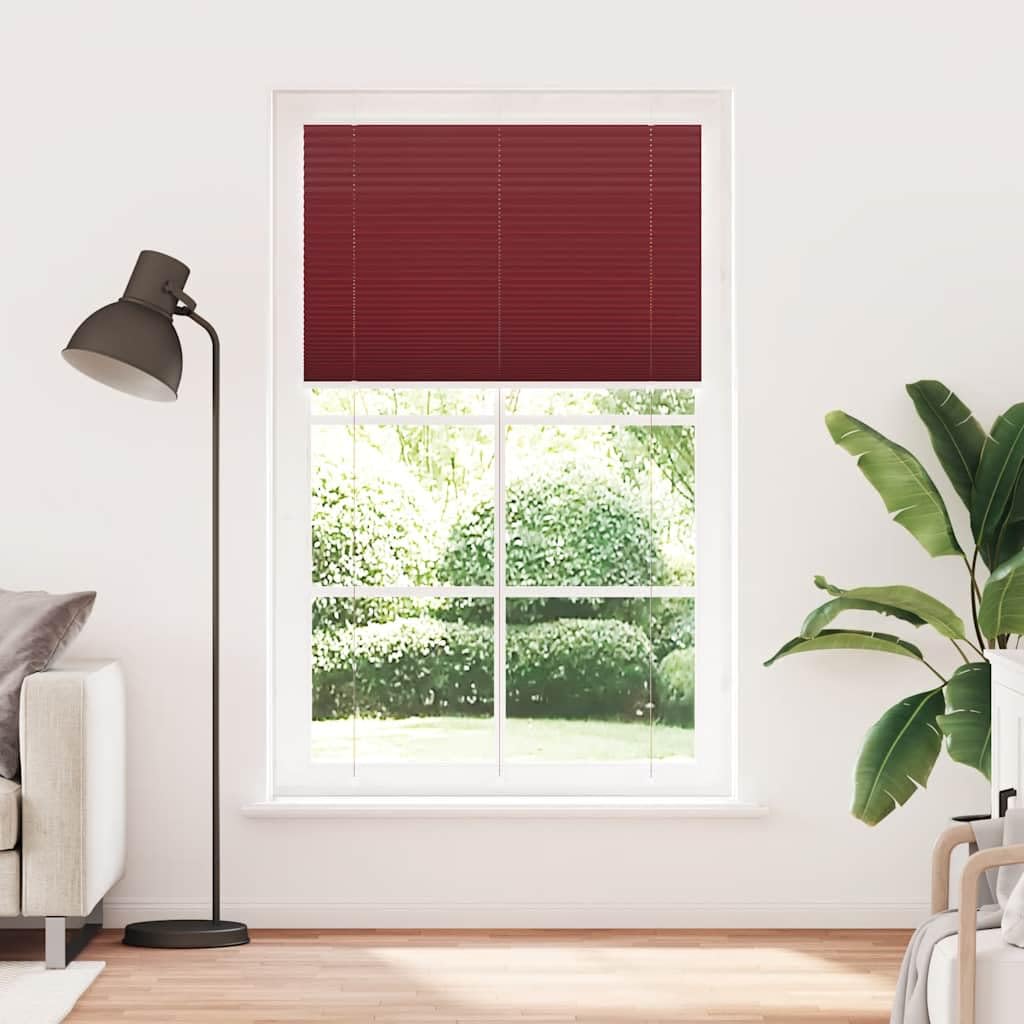 Generico Tenda Plissettata Rosso Bordeaux 120x200 cm Larghezza Tessuto,Trattamenti per finestre,Tende alla veneziana-4015266