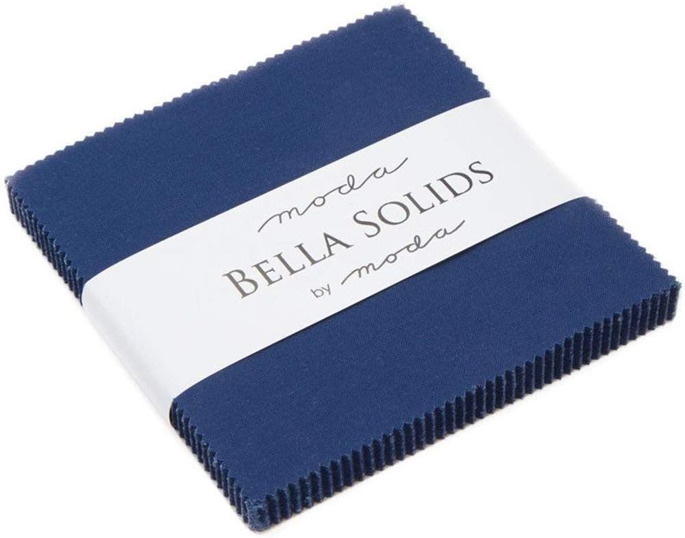 Nautical Blue Bella Solids Charm Pack Fabrics; 42-5" Quilt Squares